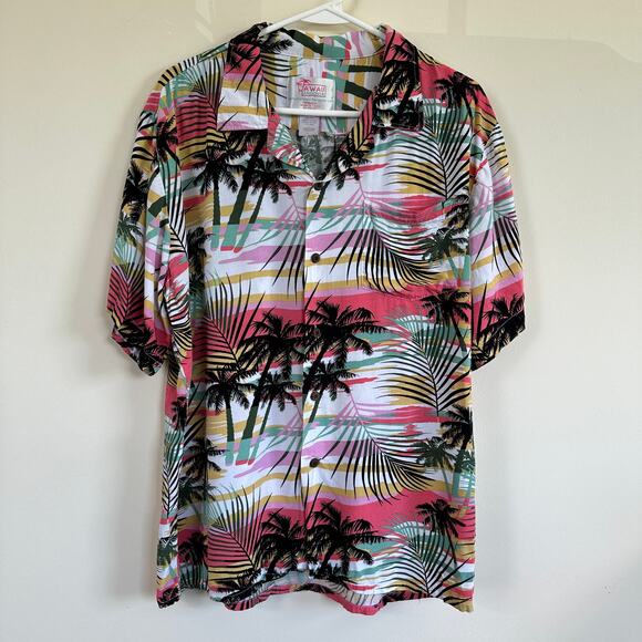 Hawaii Hangover Other - Hawaii Hangover Mens LARGE Hawaiian Shirt Button Front Short Sleeve Tropical